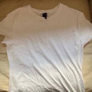 White crew neck nano t / tee shirt size s